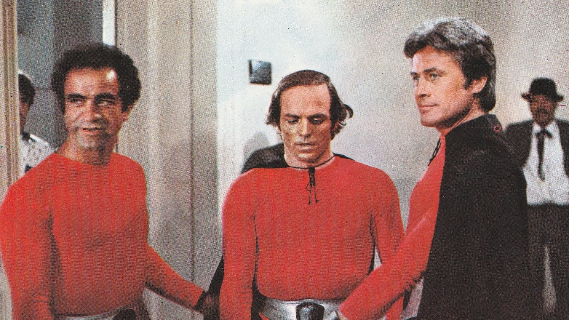 3 Supermen Against Godfather backdrop