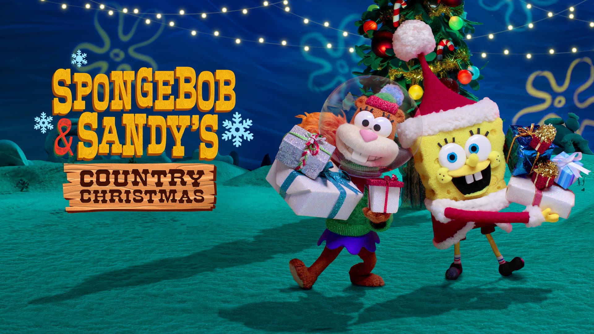 Spongebob and Sandy’s Country Christmas backdrop