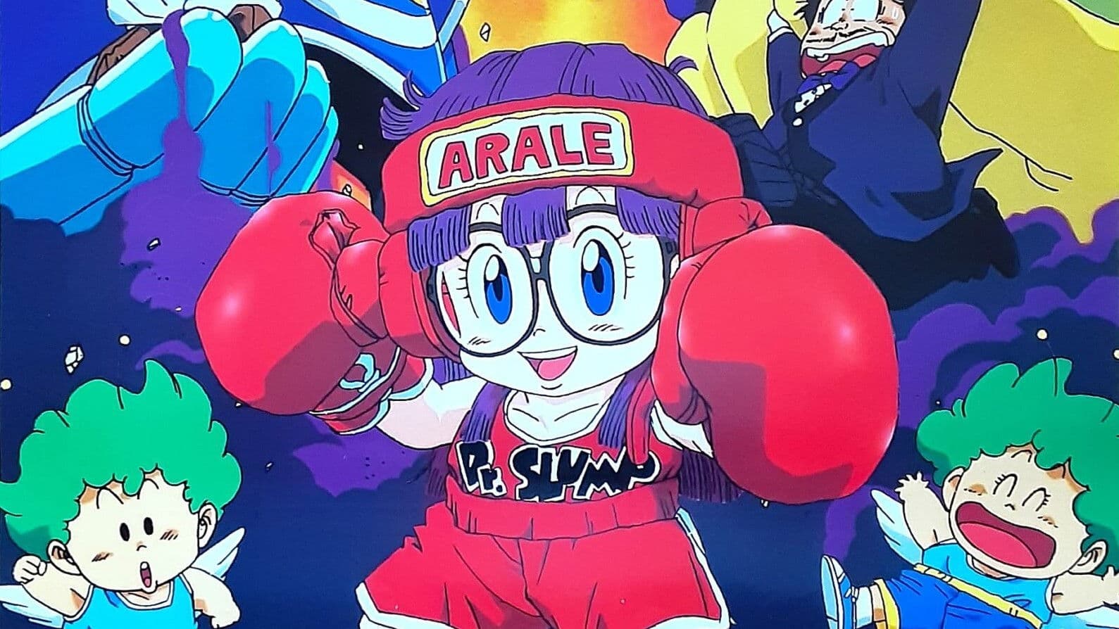 Dr. Slump and Arale-chan: N-cha! From Penguin Village with Love backdrop