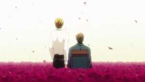 My master is always alone in the flower garden