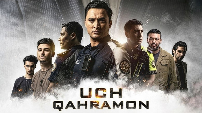 Uch qahramon backdrop