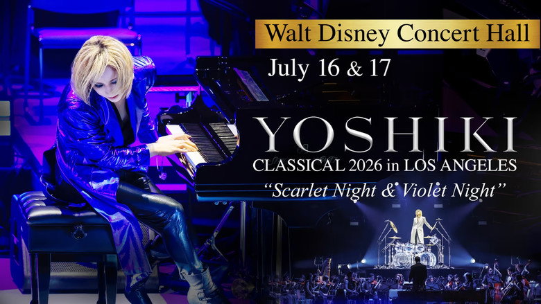 YOSHIKI CLASSICAL 2026 in LOS ANGELES at WALT DISNEY CONCERT HALL “VIOLET NIGHT” backdrop